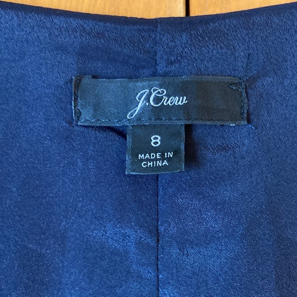 J Crew Midi Bottom Down Navy Blue Dress. Size 8 - Picture 8 of 16